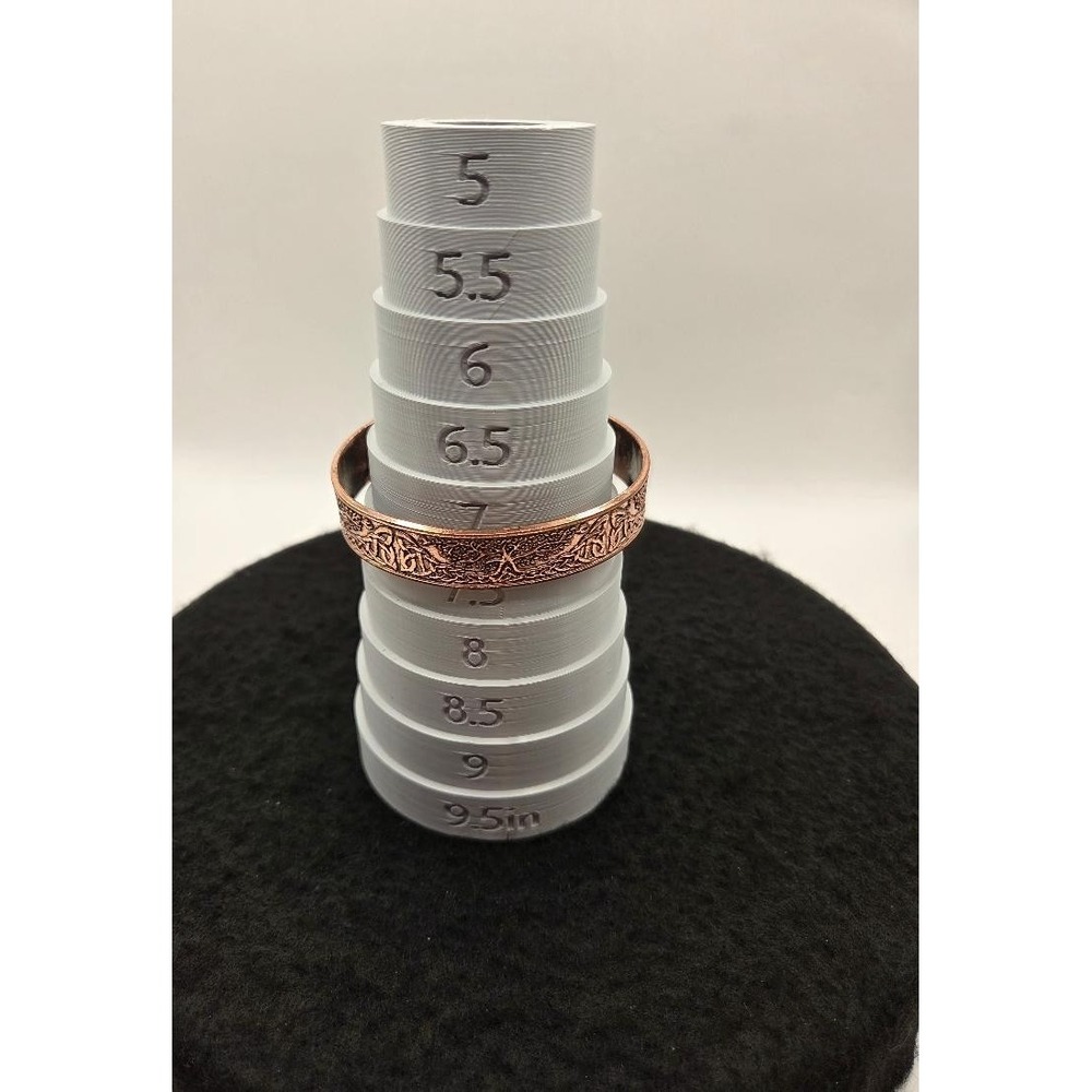 Solid Copper Magnetic Cuff Bracelet Celtic Tree of Life Embossed Bangle Unisex